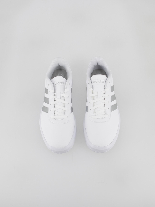 Baskets court platform blanc gris femme - Adidas