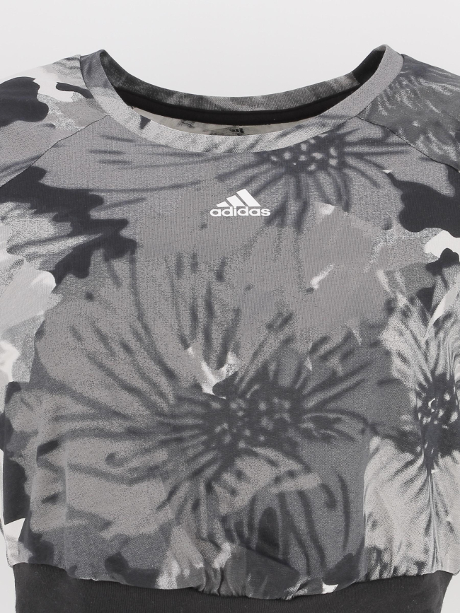 T-shirt de sport crop tee gris femme - Adidas