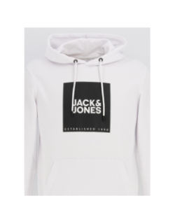 Sweat à capuche big logo blanc homme - Jack & Jones