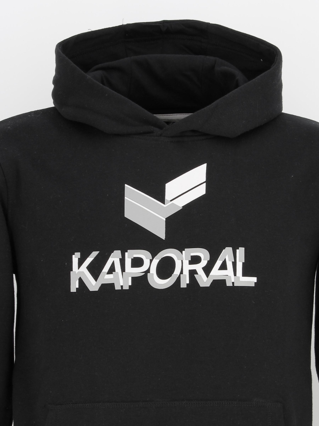 Sweat à capuche mike noir garçon - Kaporal