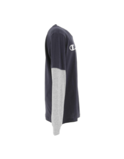 T-shirt manches longues overlay bleu marine garçon - Champion