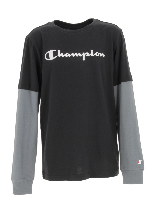 T-shirt manches longues 305367 noir garçon - Champion