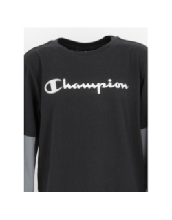 T-shirt manches longues overlay noir garçon - Champion