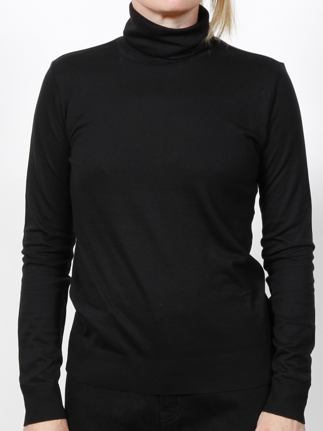 Pull col roulé lyocell noir femme - Calvin Klein
