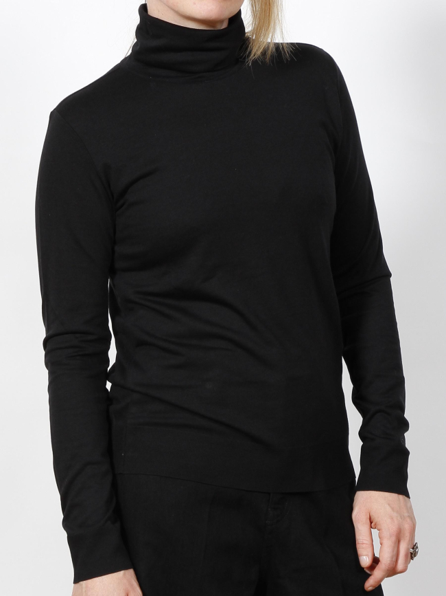 Pull col roulé lyocell noir femme - Calvin Klein