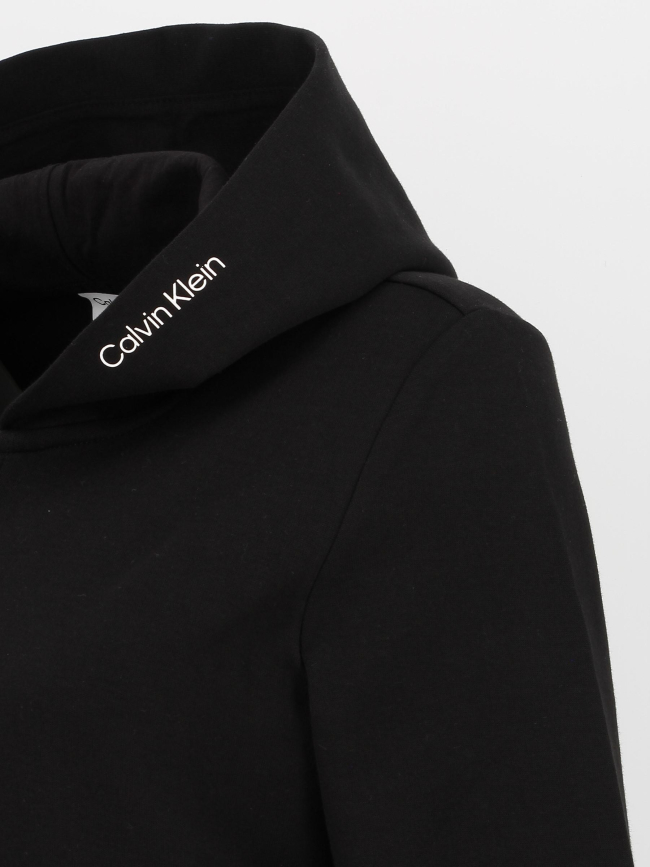 Sweat à capuche zip micro logo noir femme - Calvin Klein