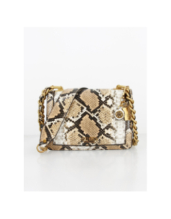 Sac bandoulière abey flap python beige femme - Guess