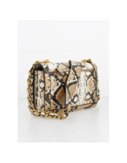 Sac bandoulière abey flap python beige femme - Guess