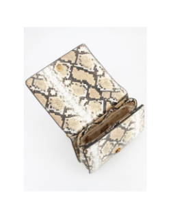 Sac bandoulière abey flap python beige femme - Guess