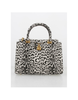 Sac à main centre léopard noir femme - Guess