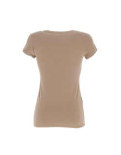 T-shirt rose logo marron femme - Guess