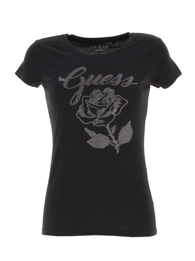T-shirt rose logo noir femme - Guess