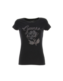 T-shirt rose logo noir femme - Guess
