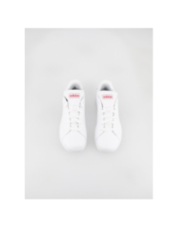 Baskets basses advantage k blanc/rose fille - Adidas