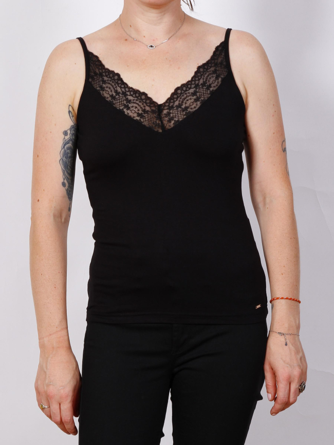 Maillot De Corps Femme Caraco Dentelle XXL - Noir, Coton, Col En U, Sans Manches - 3