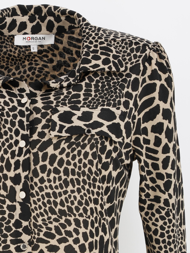 Chemise tobbie léopard beige femme - Morgan