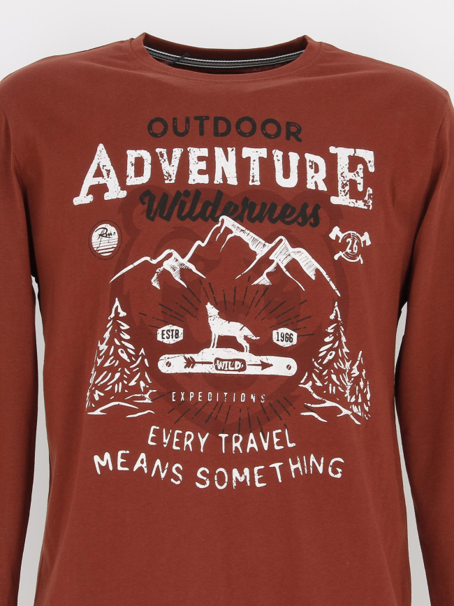 T-shirt manches longues brique bordeaux homme - Rms 26