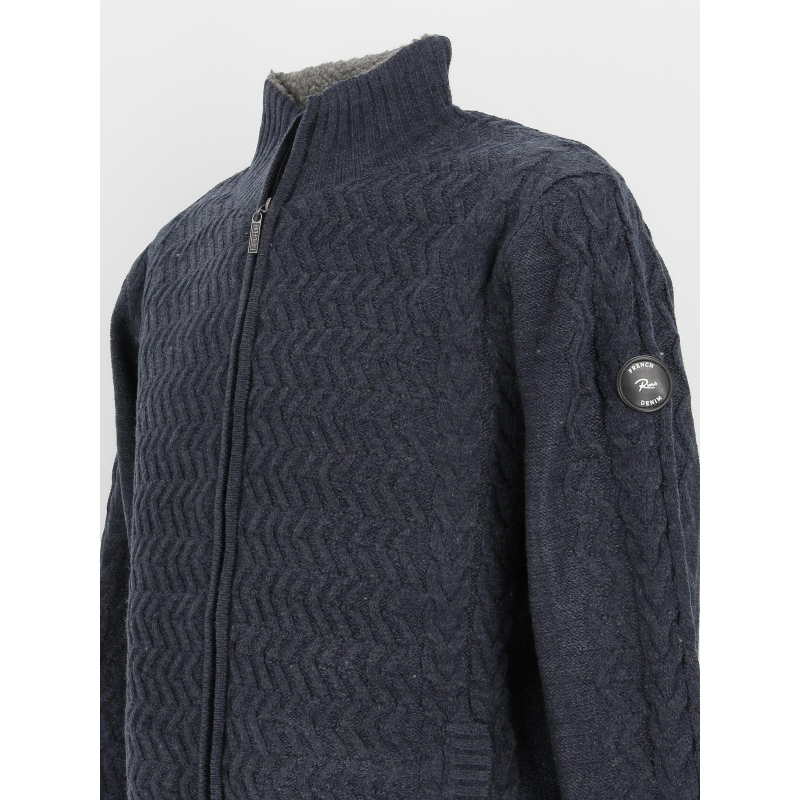 Veste doubl?�e sherpa bleu marine homme - Rms 26 | wimod