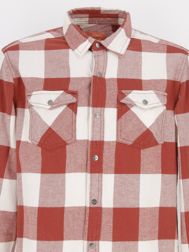 Chemise épaisse à carreaux paprika rouge homme - Oxbow