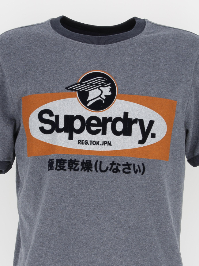 T-shirt vintage ringer bleu homme - Superdry