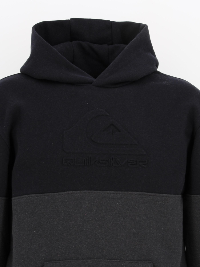 Sweat à capuche emboss noir garçon - Quiksilver