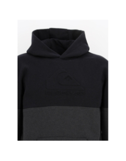 Sweat à capuche emboss noir garçon - Quiksilver