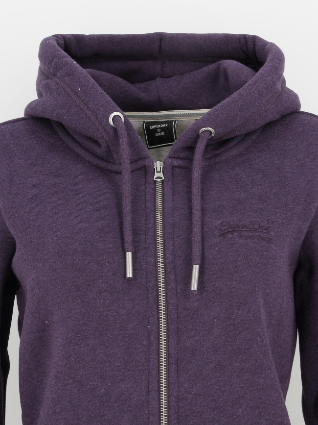 Sweat à capuche zippé vintage violet femme - Superdry