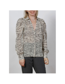 Chemisier à pois dota blanc femme - Morgan