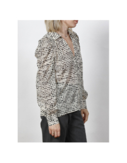 Chemisier à pois dota blanc femme - Morgan