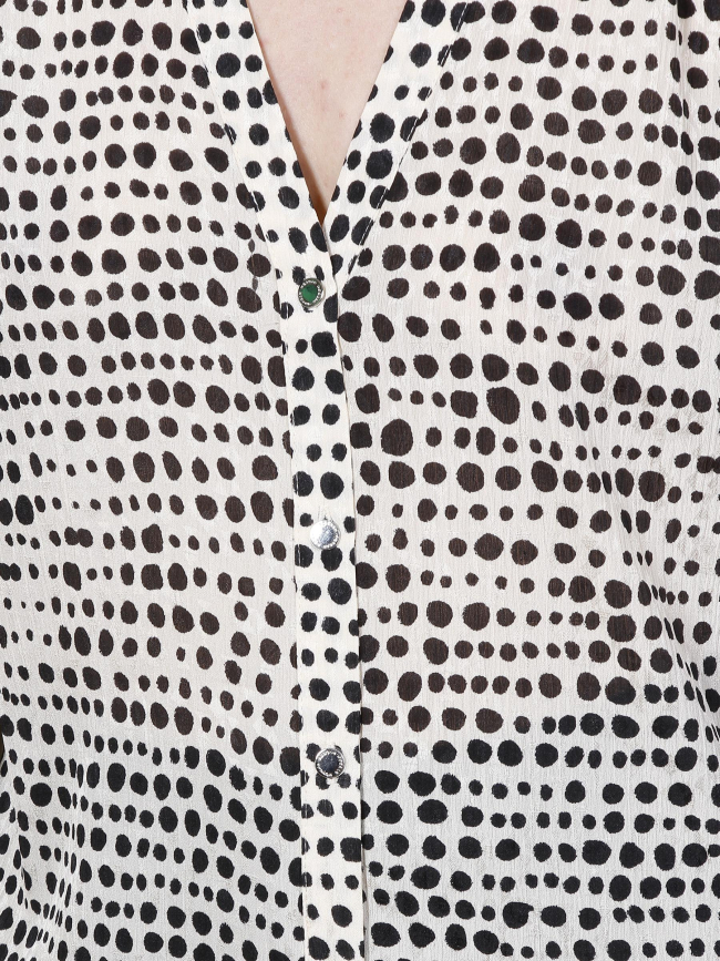 Chemisier à pois dota blanc femme - Morgan