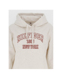 Sweat à capuche regular varsity blanc femme - Tommy Hilfiger