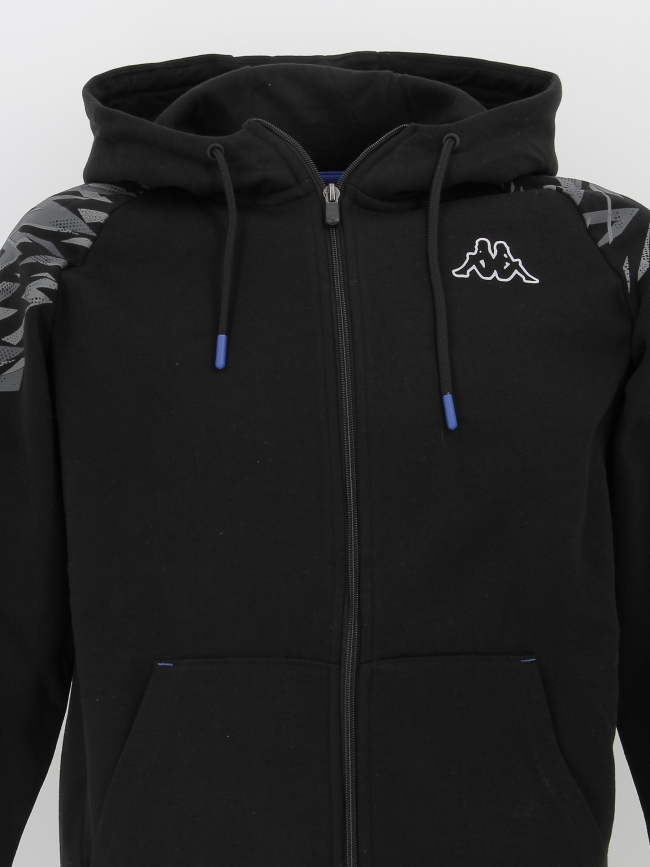 Sweat zippé à capuche graphik noir homme - Kappa