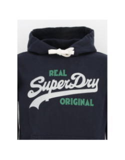 Sweat à capuche vintage logo bleu marine homme - Superdry