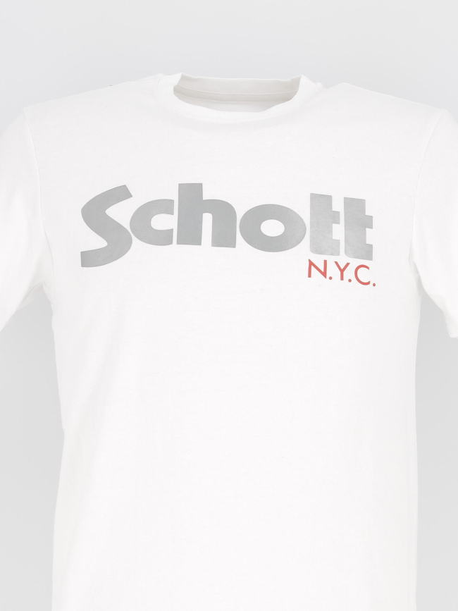 T-shirt sérigraphie logo blanc homme - Schott NYC