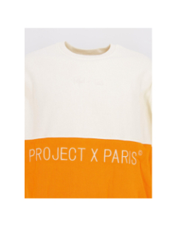 Sweat colorblock orange/blanc homme - Project X Paris