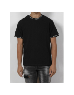 T-shirt col imprimé noir homme - Project X Paris