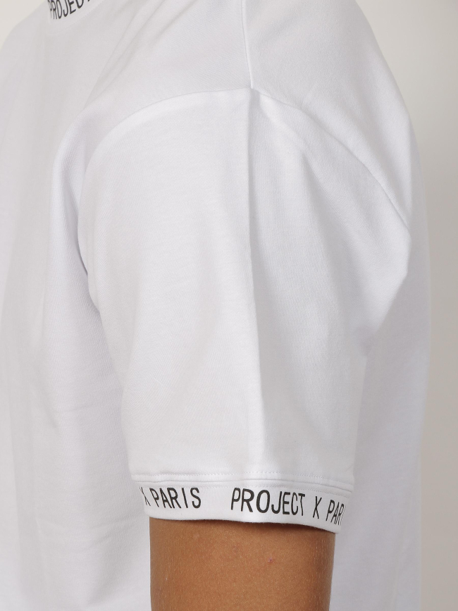T-shirt col imprimé blanc homme - Project X Paris