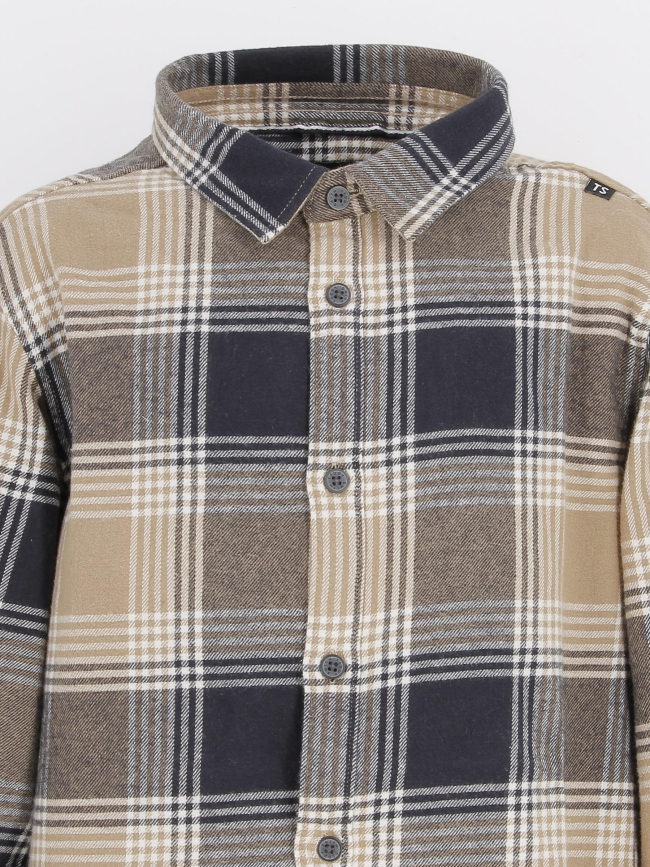 Chemise à carreaux roka beige garçon - Teddy Smith