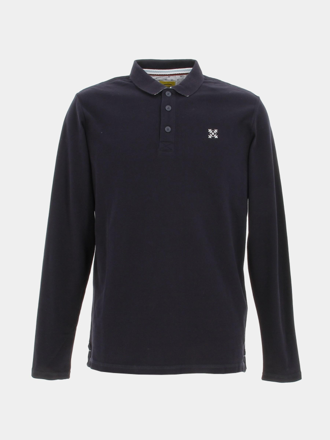 Polo manches longues essentiel bleu homme - Oxbow