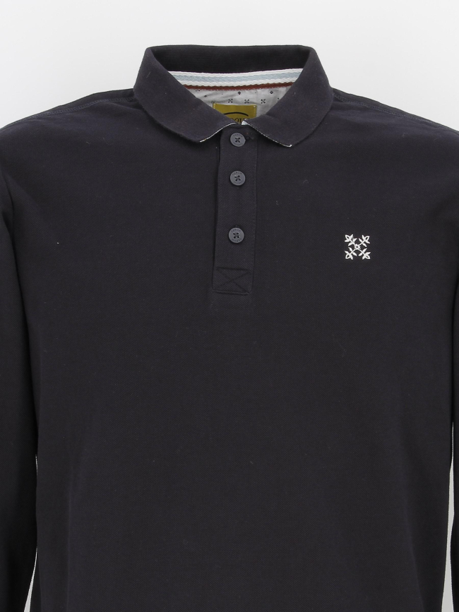 Polo manches longues essentiel bleu homme - Oxbow