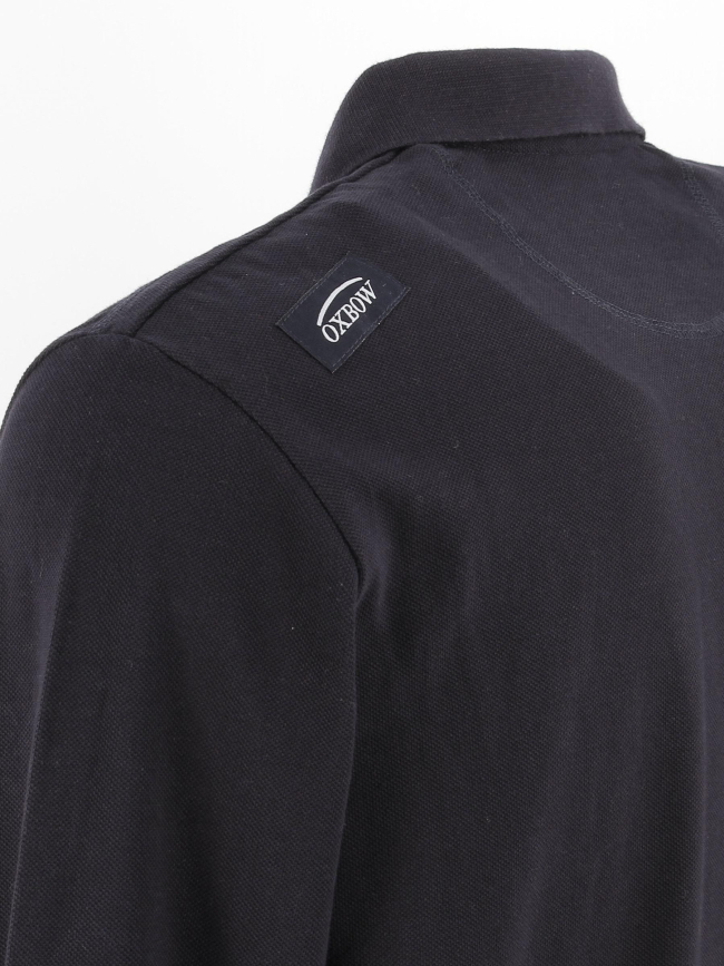 Polo manches longues essentiel bleu homme - Oxbow