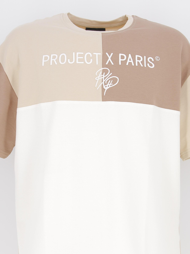 T-shirt mc color block beige homme - Project X Paris