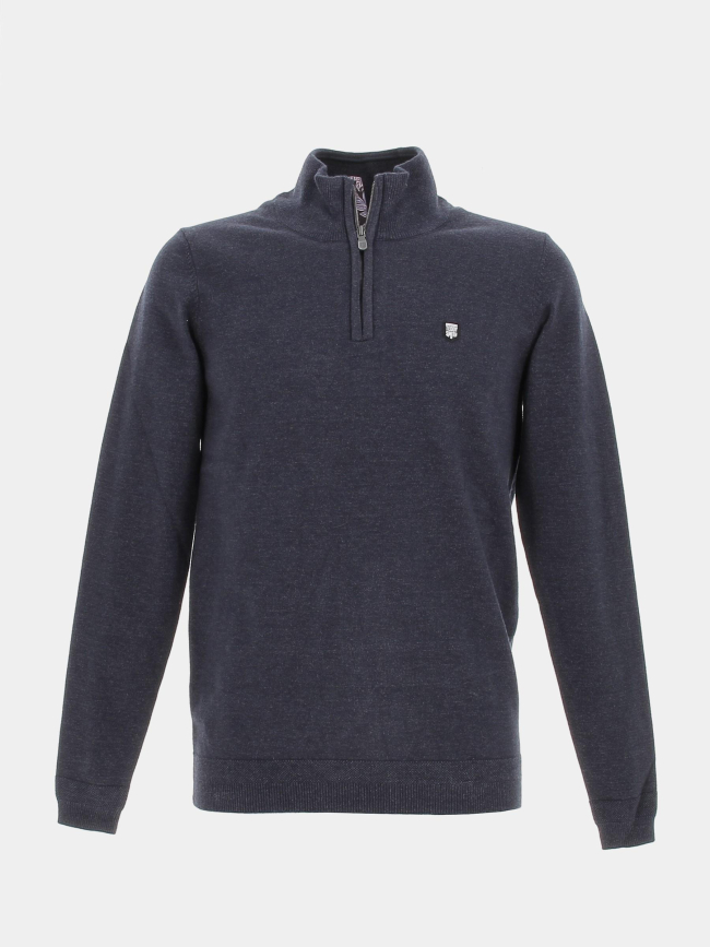 Pull marty col zippé bleu marine homme - Teddy Smith