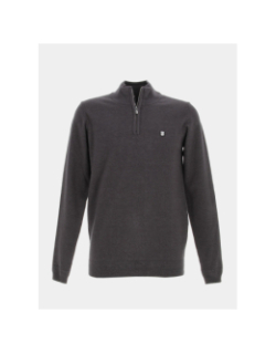 Pull marty col zippé gris anthracite homme - Teddy Smith