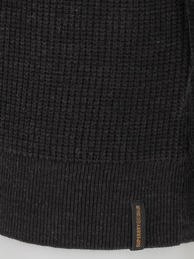 Pull vintage textured crew noir homme - Superdry