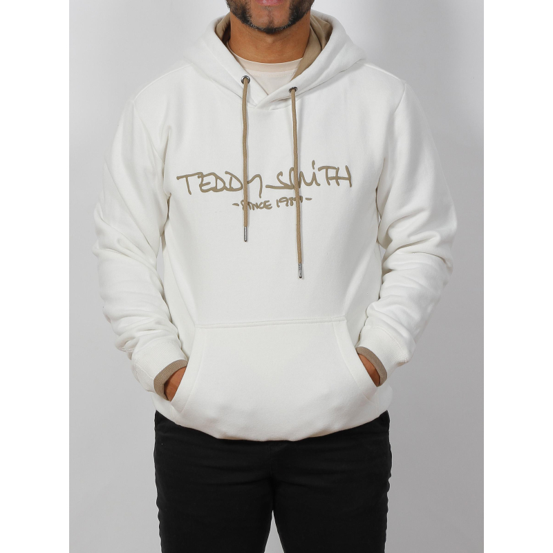 Sweat à capuche siclass blanc homme - Teddy Smith