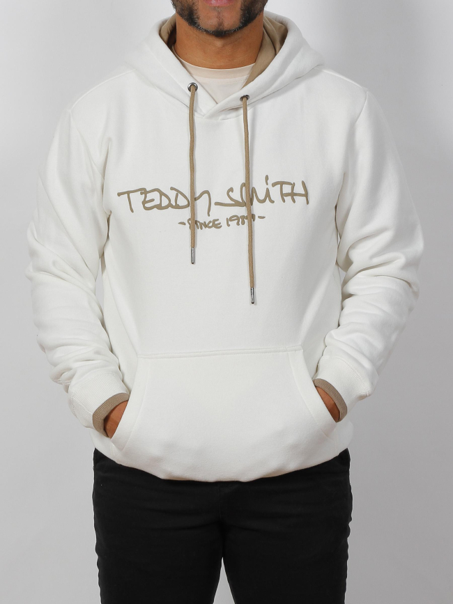 Sweat à capuche siclass blanc homme - Teddy Smith