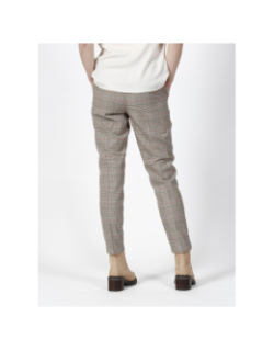 Pantalon chino à carreaux beige femme - Salsa