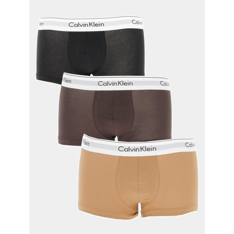 Pack 3 boxers taille basse noir/marron homme - Calvin Klein