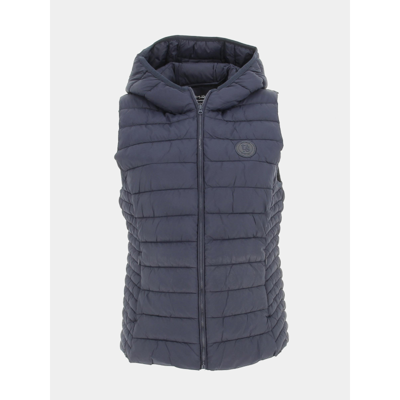 Doudoune sans manche capuche terry bleu femme - Teddy Smith